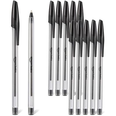 Amazon Basics Kugelschreiber-Set, Heimbüro, Schule, 1,0mm, Schwarz, 12er-Pack Amazon Basics Kugelschreiber-Set, Heimbüro, Schule, 1,0mm, Schwarz, 12er-Pack