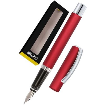 Online Füller Vision Wild Berry I Eleganter Füllfederhalter mit Iridium-Feder medium I Füllhalter aus Aluminium für Standard-Tintenpatronen & Konverter I in Geschenkbox Online Füller Vision Wild Berry I Eleganter Füllfederhalter mit Iridium-Feder medium I Füllhalter aus Aluminium für Standard-Tintenpatronen & Konverter I in Geschenkbox
