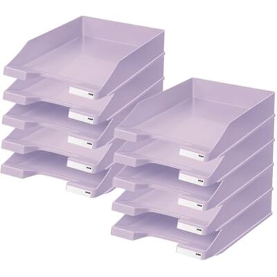 HAN Briefablage KLASSIK, 10 STÜCK Schreibtisch Organizer, Bürobedarf, Ablagefächer, Büromaterial, Briefkorb, Dokumentenablage, bis Format A4/C4, 1027-X-887, pastelllila HAN Briefablage KLASSIK, 10 STÜCK Schreibtisch Organizer, Bürobedarf, Ablagefächer, Büromaterial, Briefkorb, Dokumentenablage, bis Format A4/C4, 1027-X-887, pastelllila