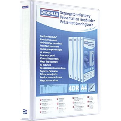 DONAU 2788204PL-09 Präsentationsringbuch Präsentationsordner Ringbuch Präsentation/Weiß / 4-D-Ring-Mechanik-Mechanik DIN A4 Füllhöhe 20 mm/mit Taschen/ 1 Stück DONAU 2788204PL-09 Präsentationsringbuch Präsentationsordner Ringbuch Präsentation/Weiß / 4-D-Ring-Mechanik-Mechanik DIN A4 Füllhöhe 20 mm/mit Taschen/ 1 Stück