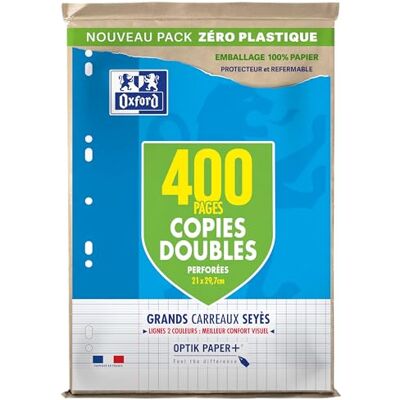 Oxford Set mit 400 Seiten, doppelt, große Karos, A4 (21 x 29,7 cm), perforiert Oxford Set mit 400 Seiten, doppelt, große Karos, A4 (21 x 29,7 cm), perforiert