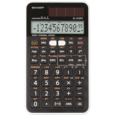 Sharp EL-510 RT Wissenschaftlicher Schulrechner (D.A.L.-Eingabe, Solar, 1-zeilig, 10+2 Stellen) Schwarz-Weiß Sharp EL-510 RT Wissenschaftlicher Schulrechner (D.A.L.-Eingabe, Solar, 1-zeilig, 10+2 Stellen) Schwarz-Weiß
