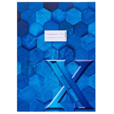 Herma 20085 Heftumschlag A4 Karton Blau, 10 Stück, veredelte Hefthülle mit Beschriftungsfeld aus stabilem & extra starkem Papier, Heftschoner mit Hexagon Muster Motiv für Schulhefte, farbig Herma 20085 Heftumschlag A4 Karton Blau, 10 Stück, veredelte Hefthülle mit Beschriftungsfeld aus stabilem & extra starkem Papier, Heftschoner mit Hexagon Muster Motiv für Schulhefte, farbig