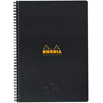 Rhodia 193419C Spiralbuch Meeting Book A5 80 Blatt mit Vordruck Schwarz Rhodia 193419C Spiralbuch Meeting Book A5 80 Blatt mit Vordruck Schwarz