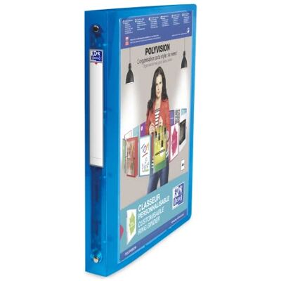 Oxford Ringbuch A4, polyvision, 4 Ringe, 3 cm Rücken, transparent, blau Oxford Ringbuch A4, polyvision, 4 Ringe, 3 cm Rücken, transparent, blau