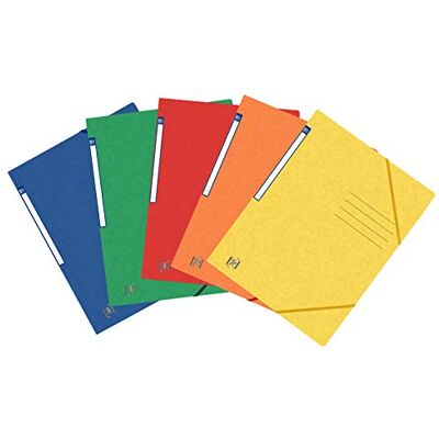 Oxford Eckspanner A4 ohne Klappen, aus Karton, sortiert mit 5 Farben, 10 Stück, grün, blau, gelb, orange, rot Oxford Eckspanner A4 ohne Klappen, aus Karton, sortiert mit 5 Farben, 10 Stück, grün, blau, gelb, orange, rot