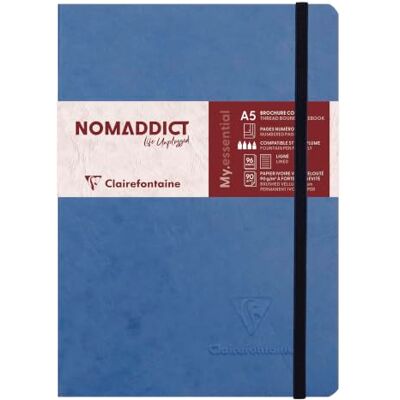 Clairefontaine 793464C Notizbuch AgeBag My Essentials, DIN A5, 14,8 x 21 cm, 96 Blatt, liniert, nummeriert, 90g, 1 Stück, blau Clairefontaine 793464C Notizbuch AgeBag My Essentials, DIN A5, 14,8 x 21 cm, 96 Blatt, liniert, nummeriert, 90g, 1 Stück, blau