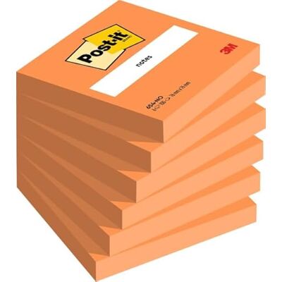 Post-it Notes, Orange, 6 Blöcke, 76 mm x 76 mm, 100 Blatt pro Block Selbstklebende Notizzettel zum Notieren, für To-Do-Listen und als Erinnerung Post-it Notes, Orange, 6 Blöcke, 76 mm x 76 mm, 100 Blatt pro Block Selbstklebende Notizzettel zum Notieren, für To-Do-Listen und als Erinnerung