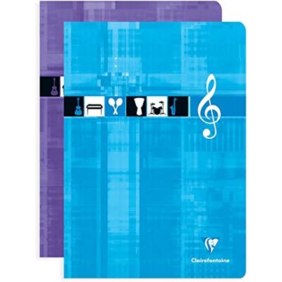 Clairefontaine 3114C Noten- und Gesangsheft, ideal für Musikunterricht, DIN A4, 21 x 29,7cm, 28 Blatt, 90g, 1 Stück, farbig sortiert Clairefontaine 3114C Noten- und Gesangsheft, ideal für Musikunterricht, DIN A4, 21 x 29,7cm, 28 Blatt, 90g, 1 Stück, farbig sortiert