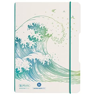 Herlitz 50033669 Notizheft flex, A5, 40 Blatt, punktiert, Motiv: GREENline Welle, 1 Stück Herlitz 50033669 Notizheft flex, A5, 40 Blatt, punktiert, Motiv: GREENline Welle, 1 Stück