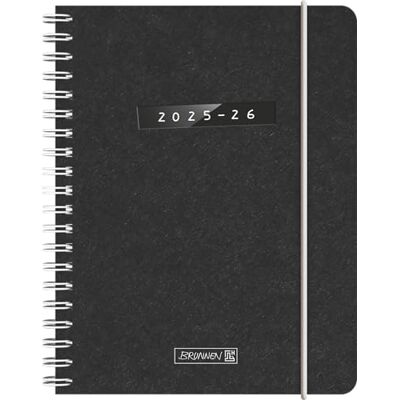 BRUNNEN Schülerkalender (2025/2026) "Monochrome", 2 Seiten = 1 Woche, A6, 208 Seiten, Naturkarton-Umschlag, schwarz BRUNNEN Schülerkalender (2025/2026) "Monochrome", 2 Seiten = 1 Woche, A6, 208 Seiten, Naturkarton-Umschlag, schwarz