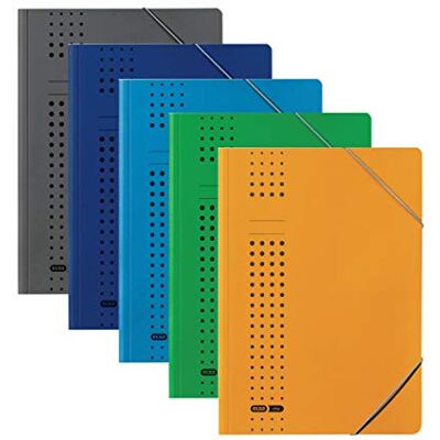Elba Eckspanner-Mappe Chic, 5er Pack, DIN A4, Karton, sortiert, 5 aus 7 Farben Elba Eckspanner-Mappe Chic, 5er Pack, DIN A4, Karton, sortiert, 5 aus 7 Farben