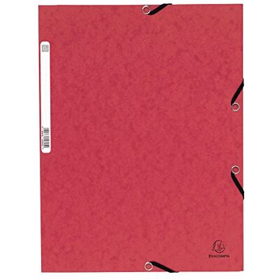 Exacompta 55305E 10er Pack Einschlagmappe. Aus extra starkem Colorspan-Karton DIN A4 mit 3 Klappen und Gummizügen rot Sammelmappe Dokumentenmappe ideal für Büro und Schule Exacompta 55305E 10er Pack Einschlagmappe. Aus extra starkem Colorspan-Karton DIN A4 mit 3 Klappen und Gummizügen rot Sammelmappe Dokumentenmappe ideal für Büro und Schule