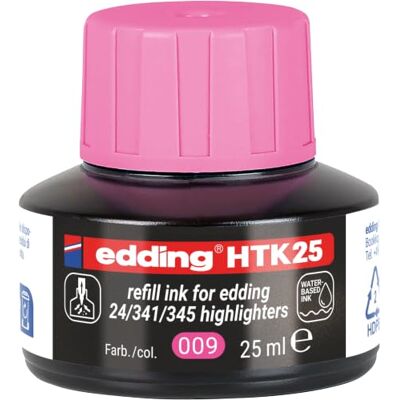 edding HTK 25 Nachfülltinte pink 25 ml mit Kapillarsystem ideal zum sauberen und unkomplizierten Nachfüllen der Textmarker e-345 und e-24 edding HTK 25 Nachfülltinte pink 25 ml mit Kapillarsystem ideal zum sauberen und unkomplizierten Nachfüllen der Textmarker e-345 und e-24