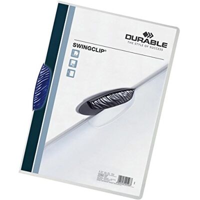 Durable Klemm-Mappe Swingclip, aus PP, bis zu 30 Blatt A4, Clip dunkelblau, 25er Packung, 226007 Durable Klemm-Mappe Swingclip, aus PP, bis zu 30 Blatt A4, Clip dunkelblau, 25er Packung, 226007