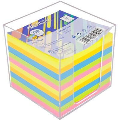 Westcott Notizzettel bunt 750 Blatt in Zettelbox Notizblock mit 9 x 9 cm großen Blättern in 5 Neon Farben Stabile Box aus transparentem Kunststoff FSC-zertifiziertes Papier 75g/m² E-1733212 00 Westcott Notizzettel bunt 750 Blatt in Zettelbox Notizblock mit 9 x 9 cm großen Blättern in 5 Neon Farben Stabile Box aus transparentem Kunststoff FSC-zertifiziertes Papier 75g/m² E-1733212 00