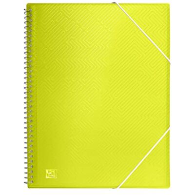 Oxford , Dokumentenmappe aus Kunststoff, A4, 30 transparente Hüllen, Limettengrün Oxford , Dokumentenmappe aus Kunststoff, A4, 30 transparente Hüllen, Limettengrün