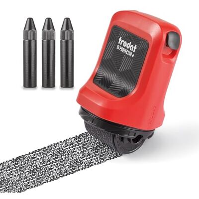 Trodat ID Protector+ Tintenroller (rot) – Datenschutz Rollstempel mit integriertem Paket- & Brieföffner (3in1) – inkl. 3 Nachfülltinten Trodat ID Protector+ Tintenroller (rot) – Datenschutz Rollstempel mit integriertem Paket- & Brieföffner (3in1) – inkl. 3 Nachfülltinten