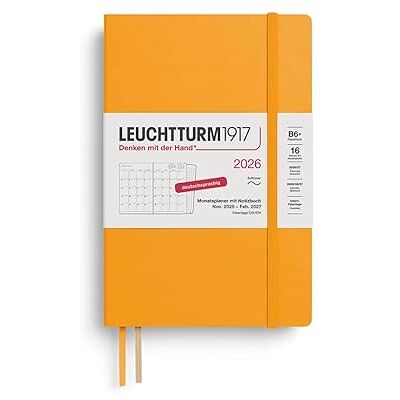 LEUCHTTURM1917 372611 Monatsplaner & Notizbuch Paperback (B6+) 2026, 16 Monate (01 November 2025-28. Februar 2027), Softcover, Rising Sun, Deutsch LEUCHTTURM1917 372611 Monatsplaner & Notizbuch Paperback (B6+) 2026, 16 Monate (01 November 2025-28. Februar 2027), Softcover, Rising Sun, Deutsch
