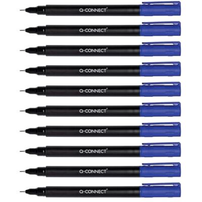 Q-Connect CD DVD BD Marker/Marker Stift Stärke: 0,4 mm/Blau / 10 Stück 10er Pack/Wasserfest/zum Schreiben auf Glas, Kunststoff, Metall, Porzellan, Folie/auf Alkoholbasis/Ungiftig Q-Connect CD DVD BD Marker/Marker Stift Stärke: 0,4 mm/Blau / 10 Stück 10er Pack/Wasserfest/zum Schreiben auf Glas, Kunststoff, Metall, Porzellan, Folie/auf Alkoholbasis/Ungiftig