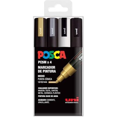 POSCA UNI Set PC 5M 4 GSWB 4er Pack, 1 Stück (4er Pack) POSCA UNI Set PC 5M 4 GSWB 4er Pack, 1 Stück (4er Pack)