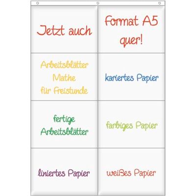TimeTEX Hänge-Taschen mit Haken, A5, 8 Stück Quer TimeTEX Hänge-Taschen mit Haken, A5, 8 Stück Quer