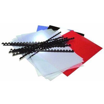 Pavo Groß Bindeset A4, x100 Binderücken & x100 PVC abdeckungen & 100 Einbanddeckel- Lederoptik für 100 Dokumente/für 100 Ordner Pavo Groß Bindeset A4, x100 Binderücken & x100 PVC abdeckungen & 100 Einbanddeckel- Lederoptik für 100 Dokumente/für 100 Ordner