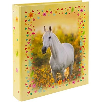 goldbuch 35 117 Ordner Chiara, Aktenordner, Maße 28,5 x 32 x 5 cm, Einband aus Kunstdruck, Hefter mit Hebelmechanik, Heftordner Gelb, Motiv Pferd, Heftordner für Jungen und Mädchen goldbuch 35 117 Ordner Chiara, Aktenordner, Maße 28,5 x 32 x 5 cm, Einband aus Kunstdruck, Hefter mit Hebelmechanik, Heftordner Gelb, Motiv Pferd, Heftordner für Jungen und Mädchen