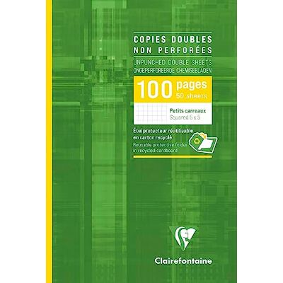 Clairefontaine 5752C Packung (mit 50 Kanzleibögen, DIN A4, 21 x 29,7 cm, kariert, ideal für die Schule) Weiß Clairefontaine 5752C Packung (mit 50 Kanzleibögen, DIN A4, 21 x 29,7 cm, kariert, ideal für die Schule) Weiß