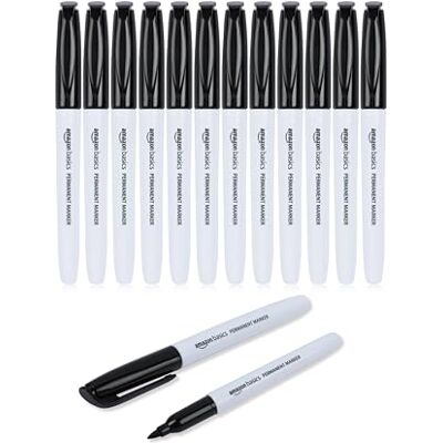 Amazon Basics Permanentmarker, Schwarz, 12er-Pack Amazon Basics Permanentmarker, Schwarz, 12er-Pack