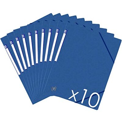 Oxford 400114353 TopFile+ Sammelmappen, Karton, ohne Klappen, mit Gummizug, Format A4, Blau, 10 Stück Oxford 400114353 TopFile+ Sammelmappen, Karton, ohne Klappen, mit Gummizug, Format A4, Blau, 10 Stück