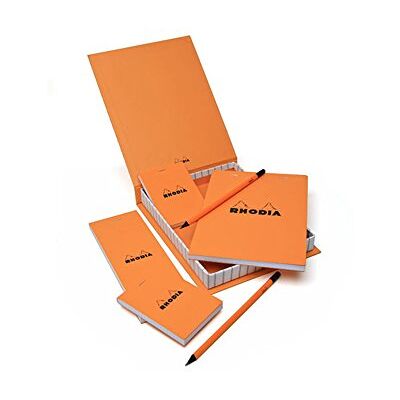 Rhodia 92001C Grundausstattung Set (mit 4 Notizblöcke kariert verschiedene Formate und 2 Stifte, praktisch, ideal für Ihr Büro oder Ihr zu Hause) 1 Set, orange Rhodia 92001C Grundausstattung Set (mit 4 Notizblöcke kariert verschiedene Formate und 2 Stifte, praktisch, ideal für Ihr Büro oder Ihr zu Hause) 1 Set, orange