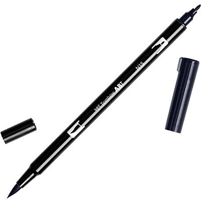 Tombow ABT Dual Brush Pen, ABT-N15, Stift mit zwei Spitzen, perfekt fürs Hand Lettering und Bullet Journal, wasservermalbar, black Tombow ABT Dual Brush Pen, ABT-N15, Stift mit zwei Spitzen, perfekt fürs Hand Lettering und Bullet Journal, wasservermalbar, black
