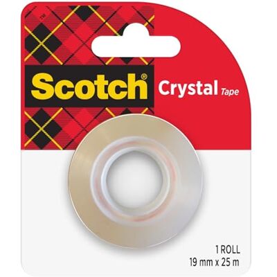 Scotch Kristallklares Klebeband, 1 Rolle, 19 mm x 25 m Vielseitiges Klebeband für Starke, Dauerhafte Haftung; Transparentes Glanz-Finish zum Reparieren Scotch Kristallklares Klebeband, 1 Rolle, 19 mm x 25 m Vielseitiges Klebeband für Starke, Dauerhafte Haftung; Transparentes Glanz-Finish zum Reparieren