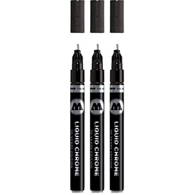 Molotow Liquid Chrome Marker 2,0 mm (Metallic Stift mit Spezialtinte mit echtem Spiegeleffekt für Modellbau, Graffiti & Hobby) 3 Stück chrom Molotow Liquid Chrome Marker 2,0 mm (Metallic Stift mit Spezialtinte mit echtem Spiegeleffekt für Modellbau, Graffiti & Hobby) 3 Stück chrom