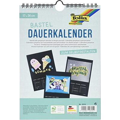 folia 2315 Kreativ-Wandkalender, 170 x 240 mm, schwarz folia 2315 Kreativ-Wandkalender, 170 x 240 mm, schwarz