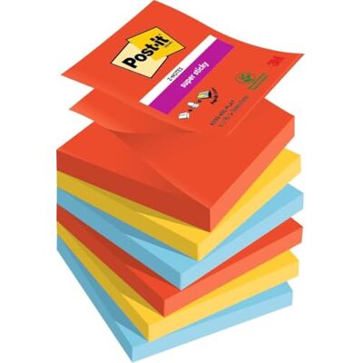 Post-it Super Sticky Z-Notes, 6 Blöcke (540 Blatt), 76 mm x 76 mm Selbstklebende Haftnotizen mit Stärkerer Haftung, Klebezettel für Bürobedarf, Erinnerungen & To-Do-Listen; Repositionierbar Post-it Super Sticky Z-Notes, 6 Blöcke (540 Blatt), 76 mm x 76 mm Selbstklebende Haftnotizen mit Stärkerer Haftung, Klebezettel für Bürobedarf, Erinnerungen & To-Do-Listen; Repositionierbar