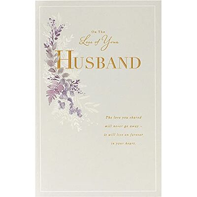 UK Greetings Trauerkarte für den Verlust des Ehemanns, Beileidskarte, Trauer, für Sie/Ihn, friedliches Design, mit Umschlag, 143 x 216 mm UK Greetings Trauerkarte für den Verlust des Ehemanns, Beileidskarte, Trauer, für Sie/Ihn, friedliches Design, mit Umschlag, 143 x 216 mm