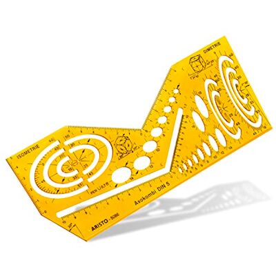 Aristo AR5086 Schablone Axokombi 1 (Zeichnen von räumlichen Darstellungen in dimetrischer und isometrischer Perspektive, Kunststoff) orange-transparent Aristo AR5086 Schablone Axokombi 1 (Zeichnen von räumlichen Darstellungen in dimetrischer und isometrischer Perspektive, Kunststoff) orange-transparent