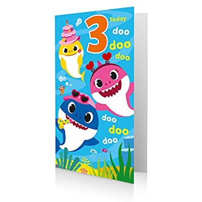 Baby Shark Glückwunschkarte zum 3. Geburtstag, Hai Baby Shark Glückwunschkarte zum 3. Geburtstag, Hai