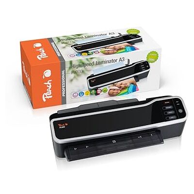 Peach HighSpeed Laminiergerät A3 schnell startklar nur 60 Sekunden vs. 3-5 Min. 2 Folien pro Minute / 5 Mal schneller als bisher üblich PL900A Peach HighSpeed Laminiergerät A3 schnell startklar nur 60 Sekunden vs. 3-5 Min. 2 Folien pro Minute / 5 Mal schneller als bisher üblich PL900A