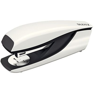 Leitz Heftgerät, 30 Blatt Flachheftung, Tacker aus Metall mit Kunststoffelementen, Inkl. 200 Heftklammern, WOW Serie, Weiß, 55021001 Leitz Heftgerät, 30 Blatt Flachheftung, Tacker aus Metall mit Kunststoffelementen, Inkl. 200 Heftklammern, WOW Serie, Weiß, 55021001