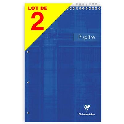 Clairefontaine 86152AMZC Set mit 2 Spiralblöcken Pupitre, 80 Blatt, mikroperforiert, 4-fach gelocht, 21 x 31,8cm, 90g, kariert, 1 Set, farbig sortiert Clairefontaine 86152AMZC Set mit 2 Spiralblöcken Pupitre, 80 Blatt, mikroperforiert, 4-fach gelocht, 21 x 31,8cm, 90g, kariert, 1 Set, farbig sortiert