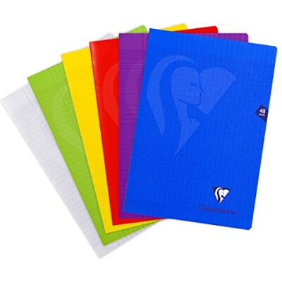 Clairefontaine 303101C Packung mit 10 Heften Mimesys DIN A4 21x29,7 cm 24 Blatt, französische Lineatur, PP Einband, farbig sortiert, 1 Pack Clairefontaine 303101C Packung mit 10 Heften Mimesys DIN A4 21x29,7 cm 24 Blatt, französische Lineatur, PP Einband, farbig sortiert, 1 Pack