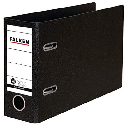 FALKEN Ordner Sonderformat Hartpappe 8 cm breit DIN A5 quer Made in Germany aufgeklebtes Rückenschild FALKEN Ordner Sonderformat Hartpappe 8 cm breit DIN A5 quer Made in Germany aufgeklebtes Rückenschild
