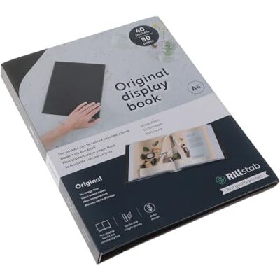 Rillstab original A4 Präsentationsmappe für Schule & Projekt Sichtbuch & Präsentationsbuch 40 Transparente Hüllen 25 mm Rückenbreite Dokumente Organisieren ohne Lochen- Schwarz, 99444 Rillstab original A4 Präsentationsmappe für Schule & Projekt Sichtbuch & Präsentationsbuch 40 Transparente Hüllen 25 mm Rückenbreite Dokumente Organisieren ohne Lochen- Schwarz, 99444