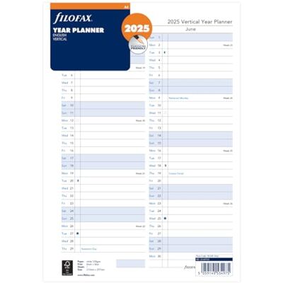 Filofax 2025 A4 Jahresplaner vertikal 25-68702 Filofax 2025 A4 Jahresplaner vertikal 25-68702