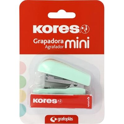 Kores Mint Soft Mini-Heftgerät + 1000 Heftklammern 24/6, kompatibel mit 26/6, Kapazität 12 Blatt Papier 80 g, 6 x 4,5 x 3 cm, gehefteter Abstand 17 mm, ideal als Büromaterial, perfekt für Kores Mint Soft Mini-Heftgerät + 1000 Heftklammern 24/6, kompatibel mit 26/6, Kapazität 12 Blatt Papier 80 g, 6 x 4,5 x 3 cm, gehefteter Abstand 17 mm, ideal als Büromaterial, perfekt für