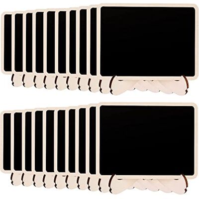 Amazon Basics Kleine Tafel-Holzschilder mit Staffelei, 20 Stück, 8B x 10H cm, Schwarz Amazon Basics Kleine Tafel-Holzschilder mit Staffelei, 20 Stück, 8B x 10H cm, Schwarz