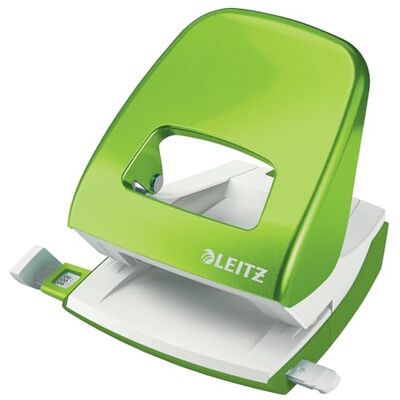 Leitz Büro Locher aus Metall, Für 30 Blatt, Anschlagschiene mit Formatvorgaben, Ergonomisches Design, Blister-Verpackung, grün, WOW-Serie, 50082054 Leitz Büro Locher aus Metall, Für 30 Blatt, Anschlagschiene mit Formatvorgaben, Ergonomisches Design, Blister-Verpackung, grün, WOW-Serie, 50082054